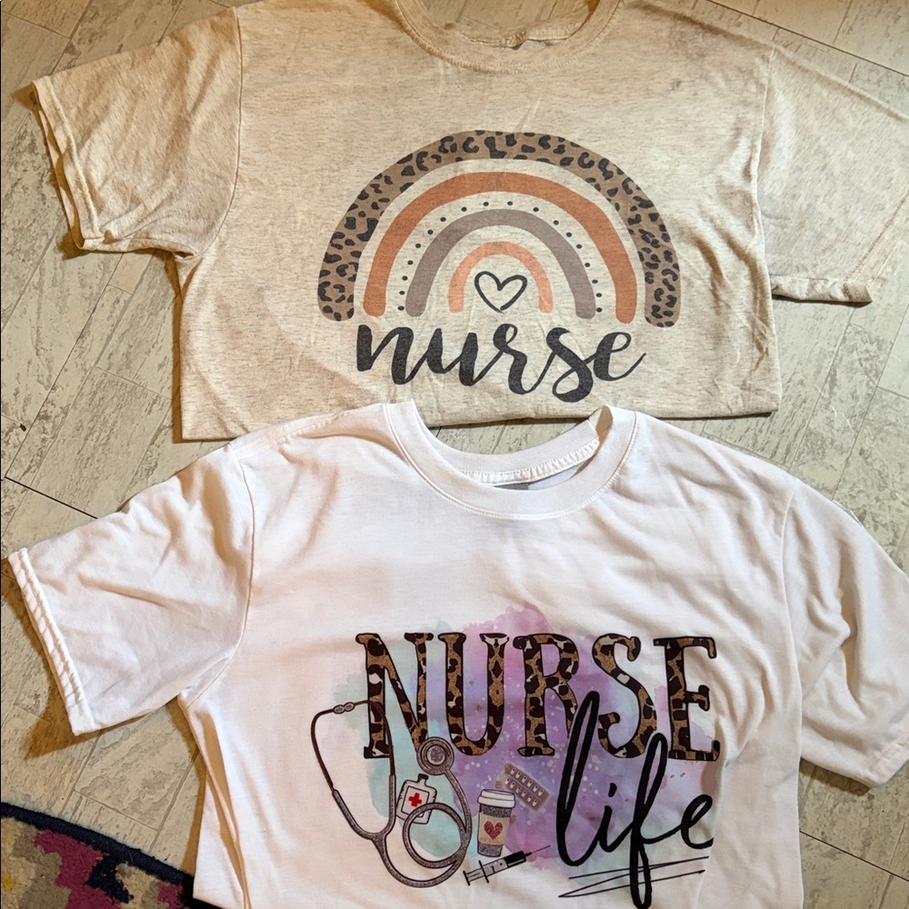 2 Nurse sublimation printed T-Shirts